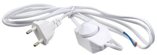 Шнур с электрической вилкой и диммером для бра Smartbuy (ШВВП 2х0.75) 1.7м белый картинка 